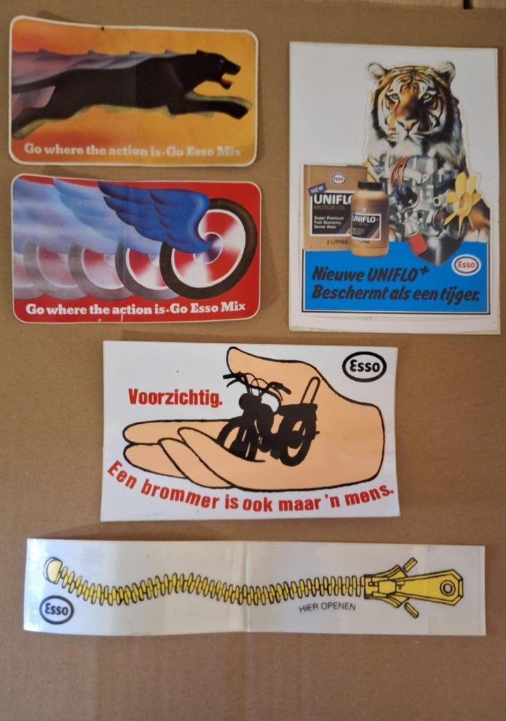 Set met 5 vintage Esso stickers voor maar €10,-️️️️⛽️, Verzamelen, Ophalen of Verzenden, Nieuw, Merk