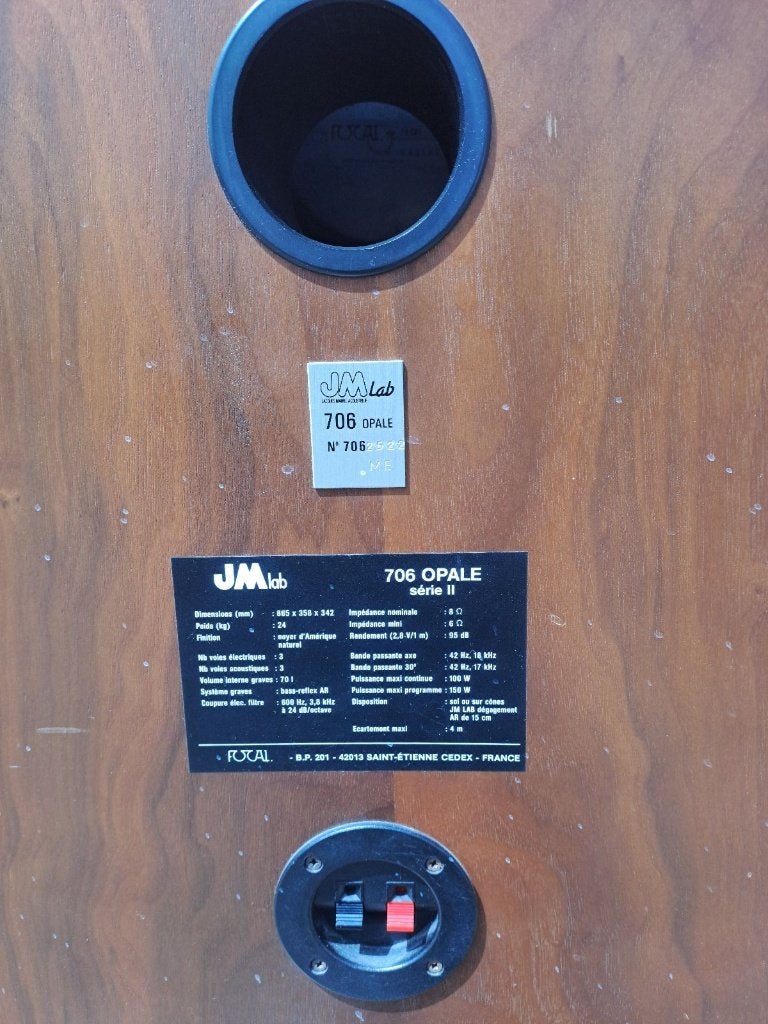 JM Lab 706 Opale Serie II (Focal Components) speakerpaar, Autres marques, Enlèvement, Utilisé, Enceintes stéréo