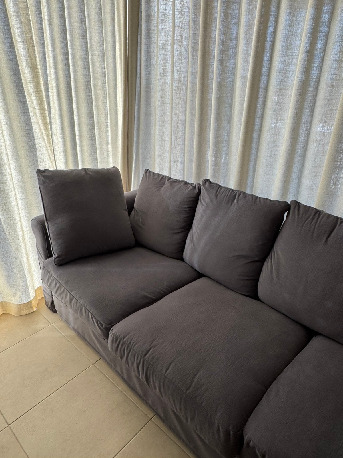 IKEA GRÖNLID 3-zitsbank - mediumgrijs, Maison & Meubles, Gris, Comme neuf, 200 cm, Enlèvement