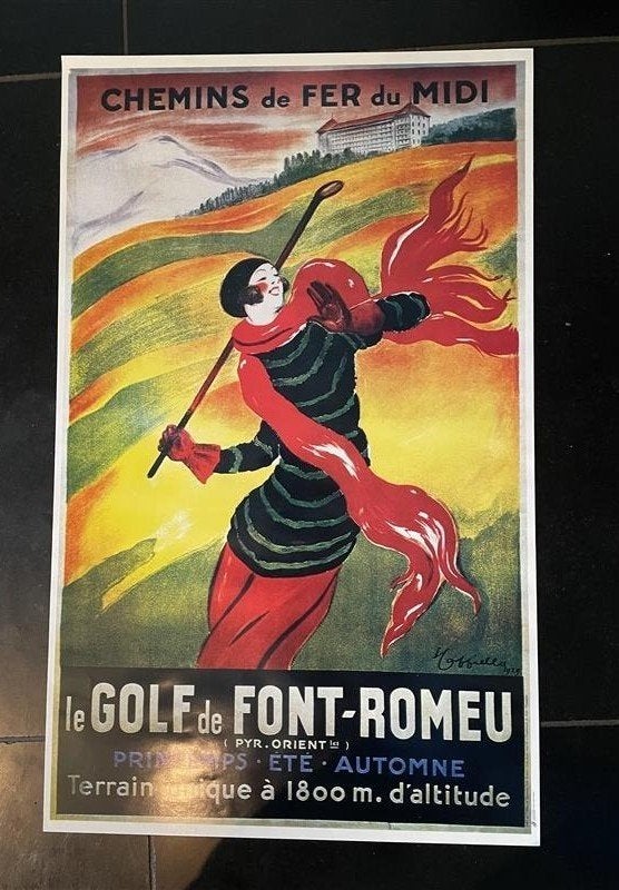 Affiche ancienne Le Golf de Font-Romeu, Enlèvement ou Envoi, Comme neuf, Publicité