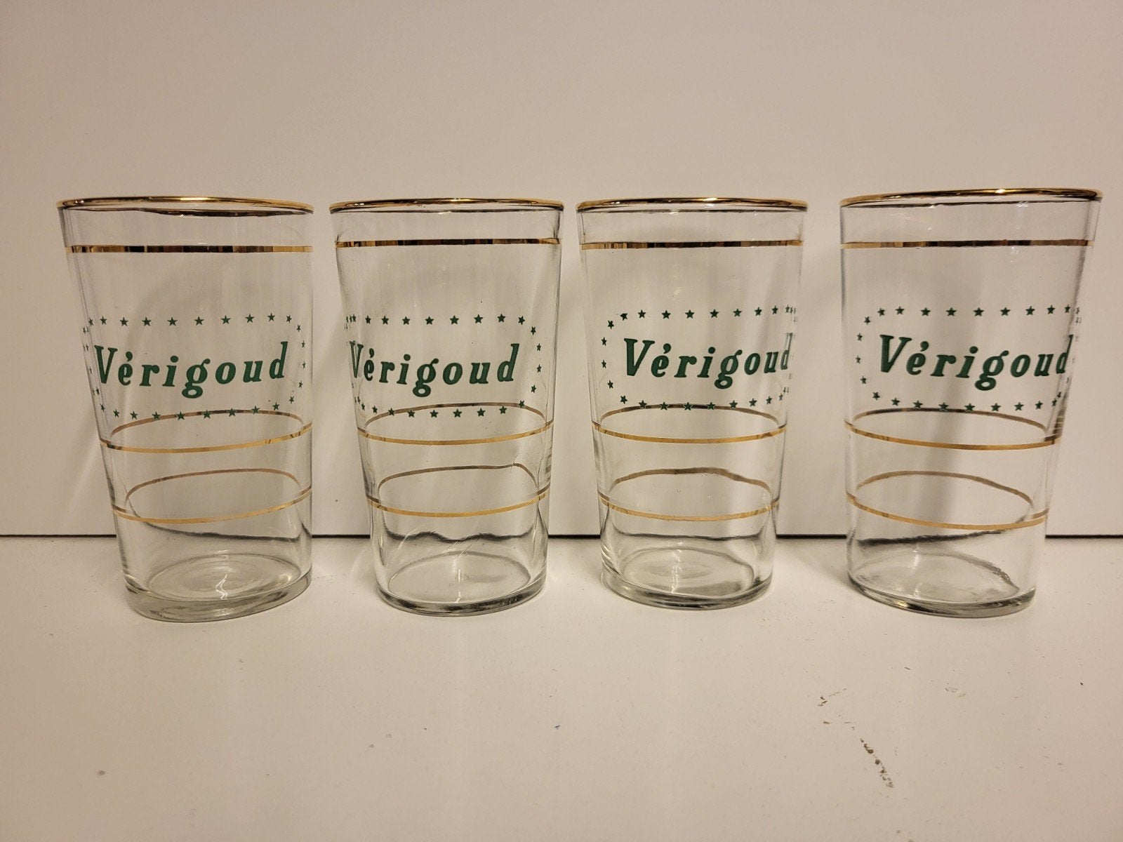 4 Vérigoud soda glazen, Enlèvement ou Envoi, Utilisé, Verre à soda