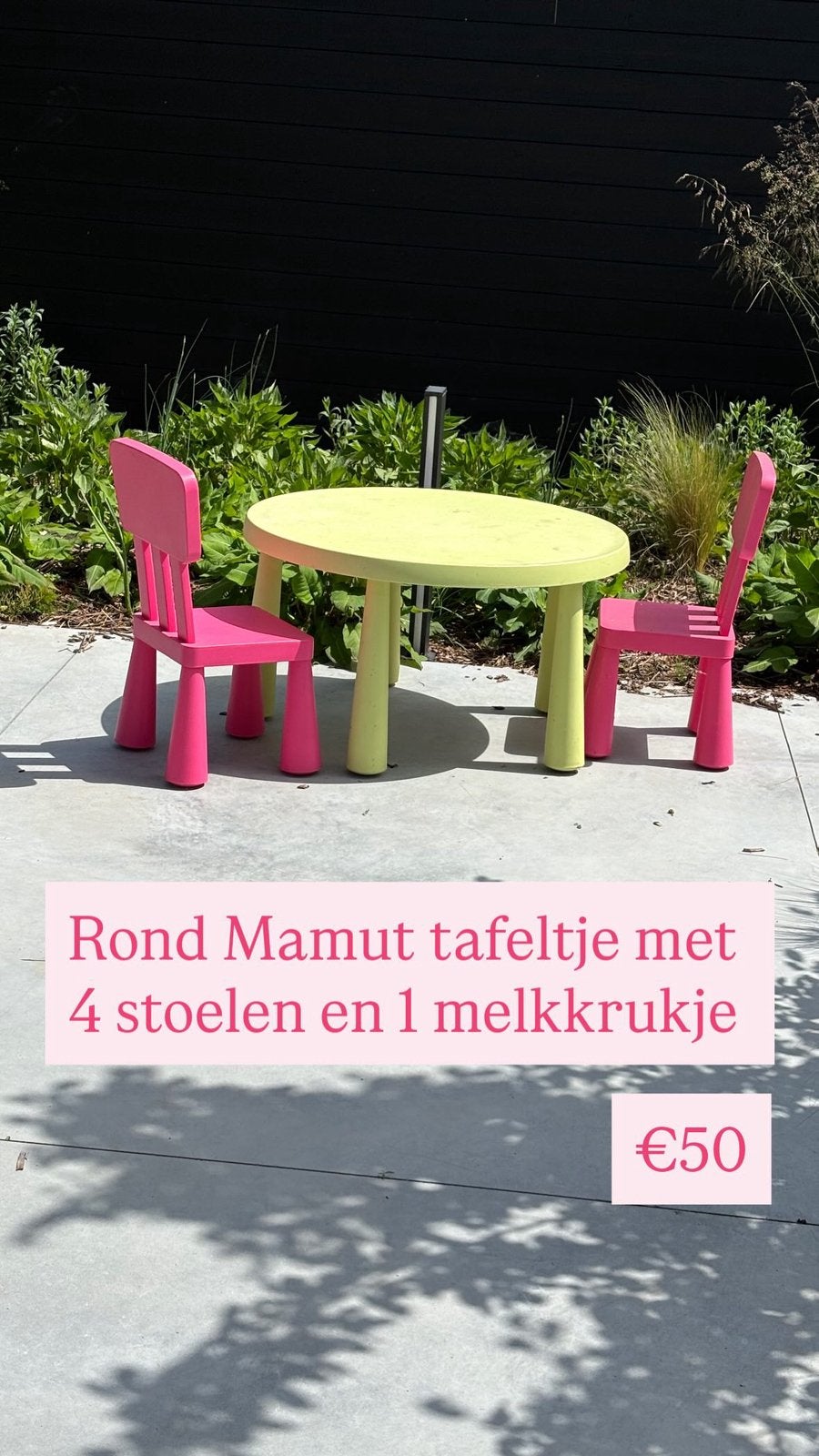 Mamut tafel met stoelen, Hobby en Vrije tijd, Ophalen, Gebruikt