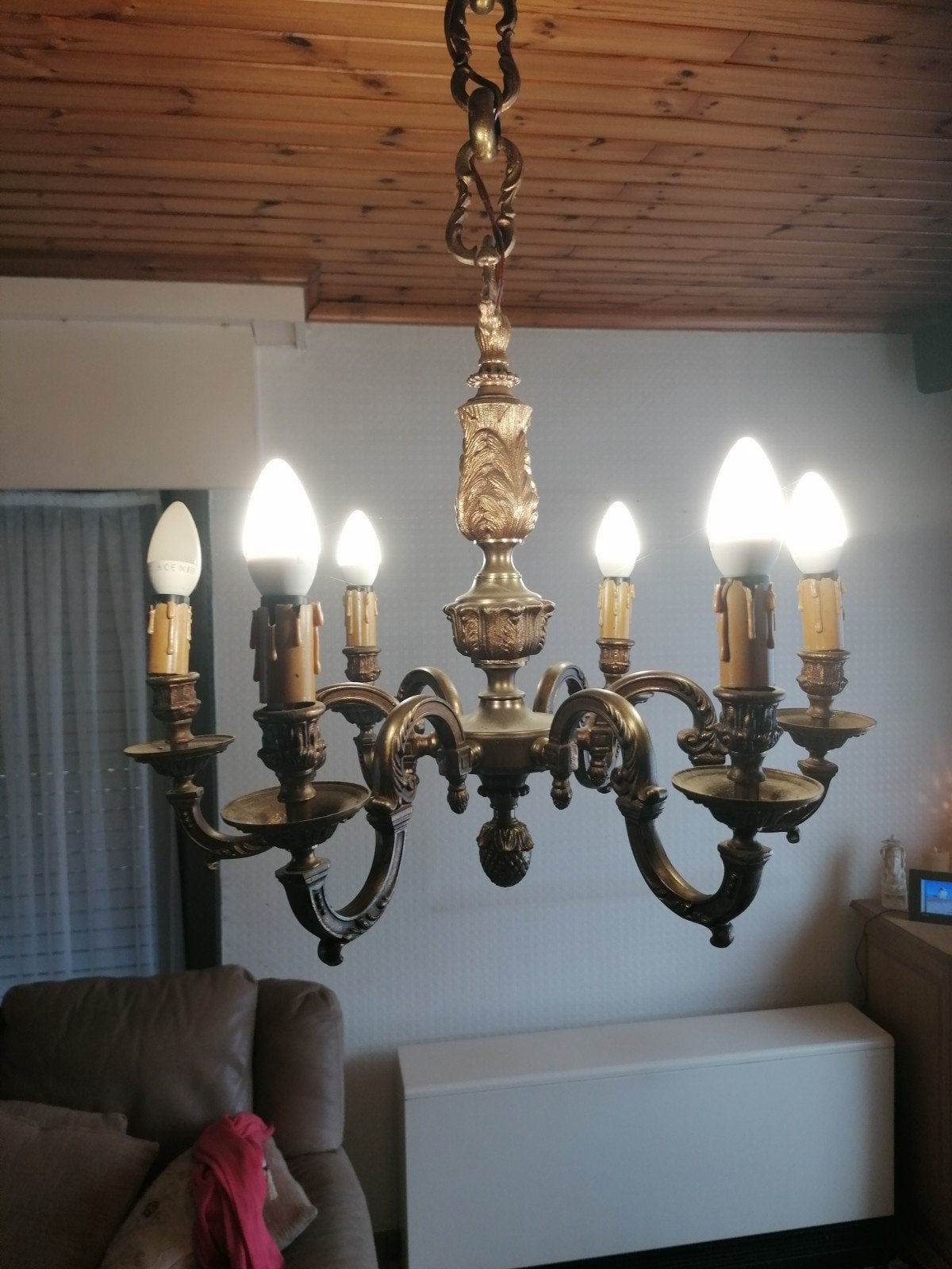 luchter 6 arm, Huis en Inrichting, Lampen | Kroonluchters, Ophalen