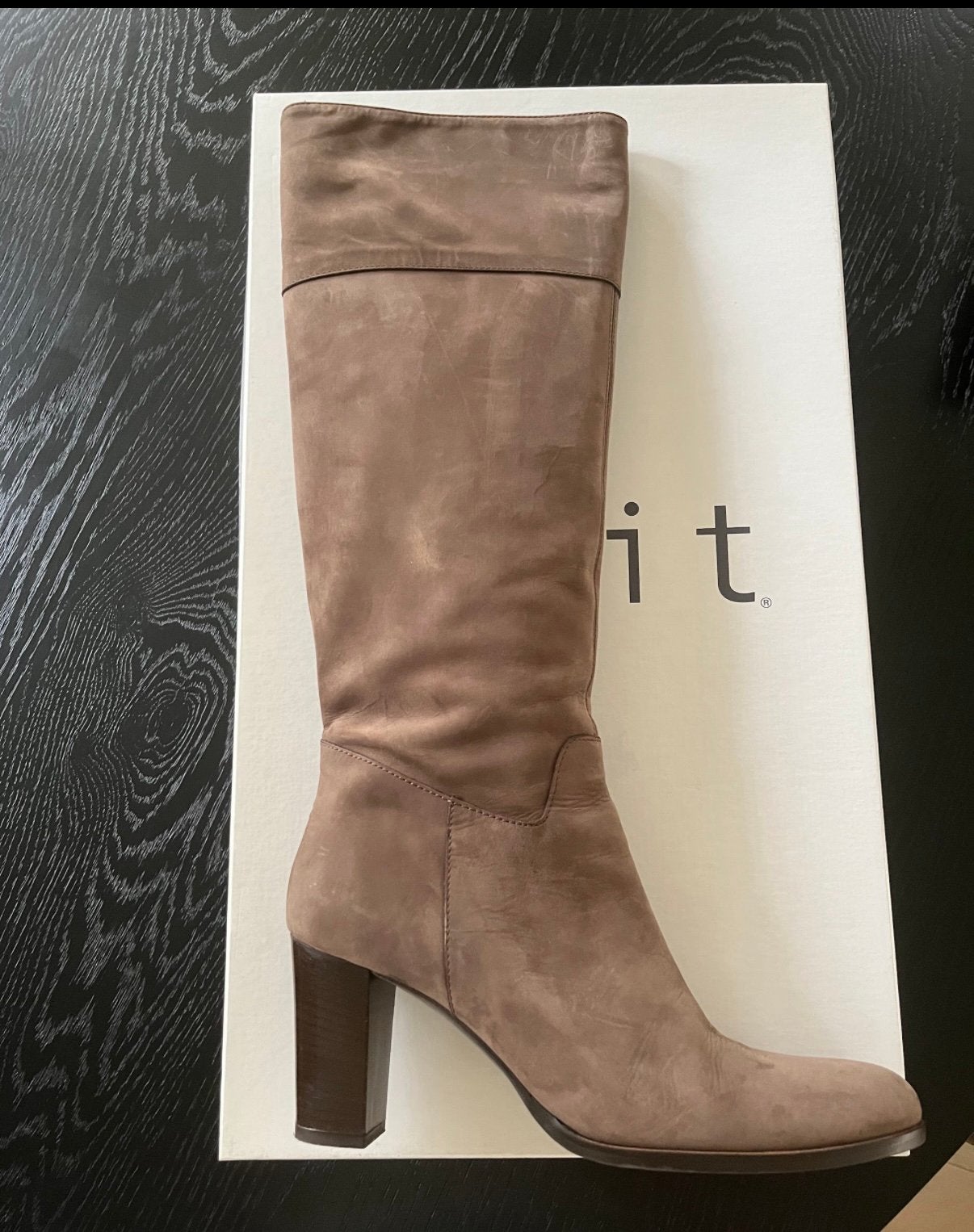 Hoge dames laarzen taupe suede maat 39, Envoi, Comme neuf