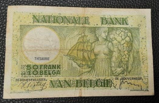 Belgique ; 50 francs/10 Belga (Sontag/Janssens). (réf 001)., Enlèvement ou Envoi, Billets en vrac