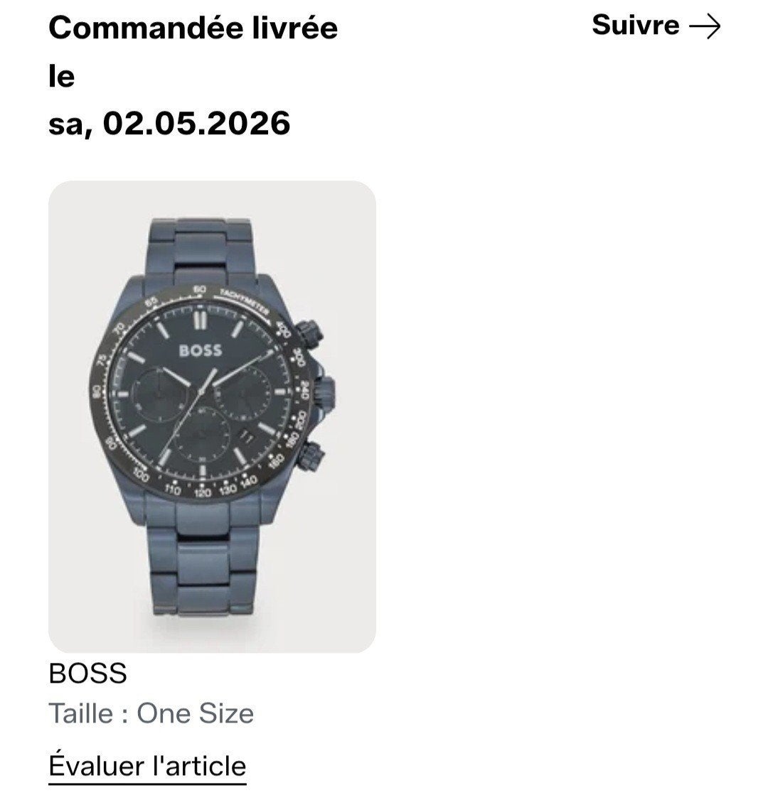 montre boss, Autres marques, Enlèvement ou Envoi, Autres matériaux, Autres matériaux