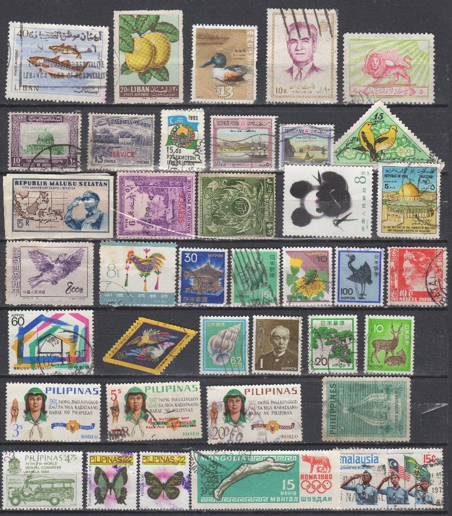 Azië - Set van 73 stuks, Postzegels en Munten, Ophalen of Verzenden, Gestempeld
