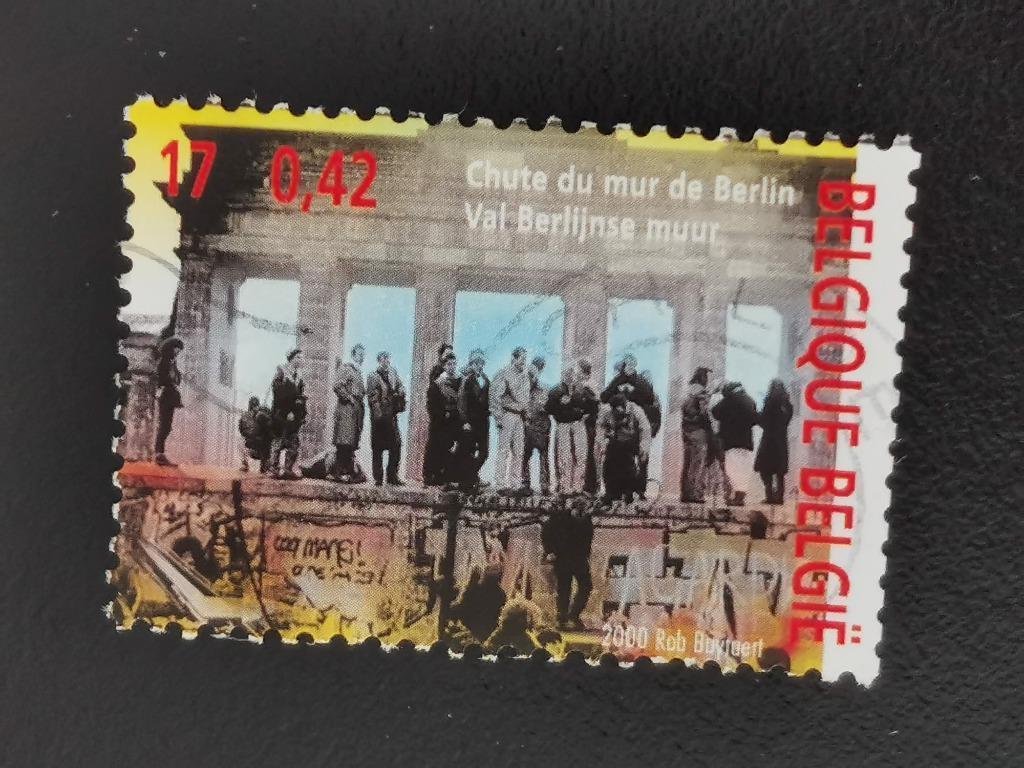 Belgie 2000 - Val van de Berlijnse muur in 1989, Ophalen of Verzenden, Gestempeld