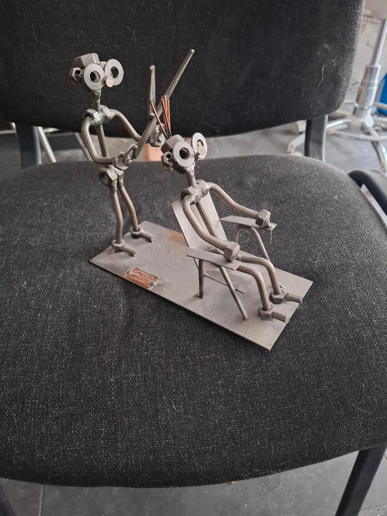 GÜNTER SCHOLZ.  Metalen kappers kunstwerk, Antiek en Kunst, Ophalen
