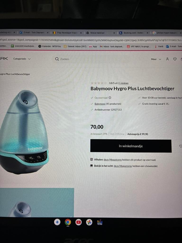 Babymoov Hygro Plus Luchtbevochtiger, Ophalen of Verzenden, Nieuw, Luchtbevochtiger