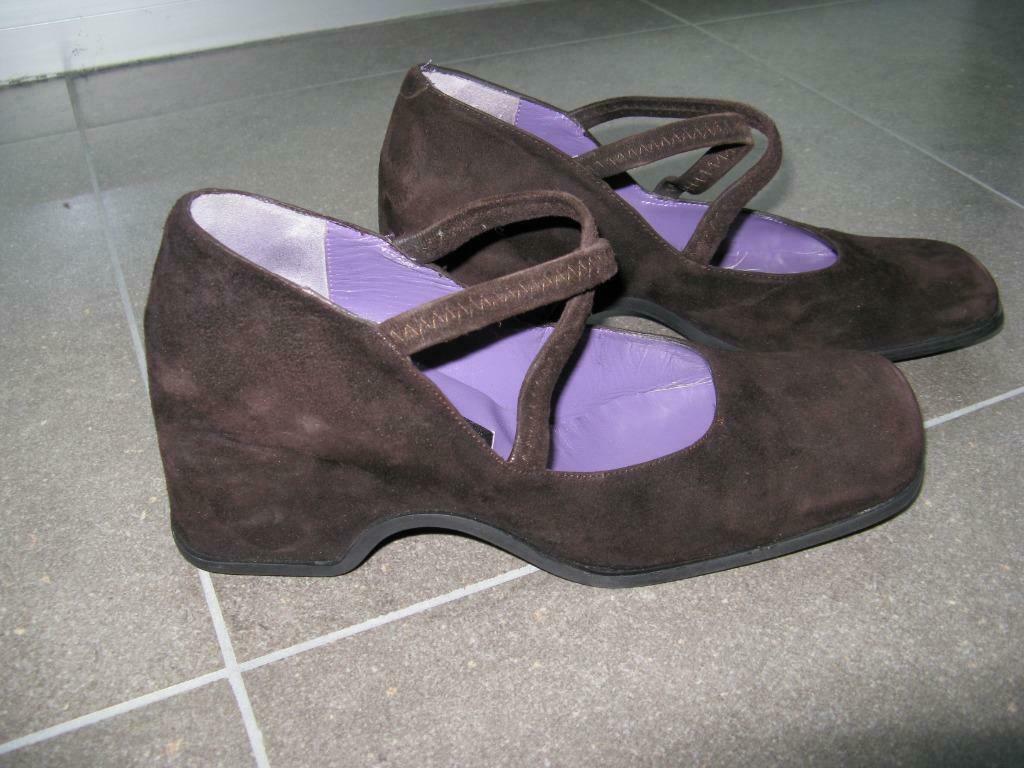 Bruine schoenen, maat 39, echt daim (als nieuw), Schoenen met lage hakken, Bruin, Ophalen of Verzenden, Zo goed als nieuw