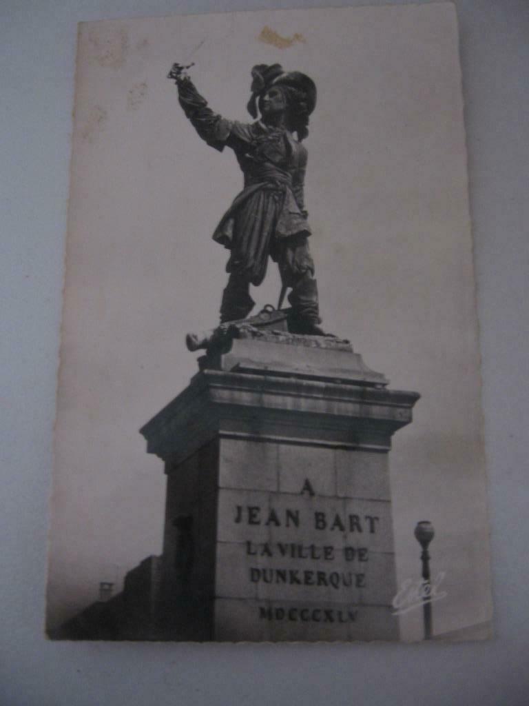Ansichtkaart van het standbeeld van Jean Bart in Duinkerken., Ophalen of Verzenden, 1980 tot heden, Gelopen, Frankrijk