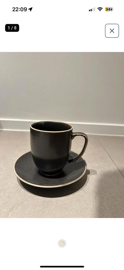 6 mokken + onderzetters Bon Bistro (Salt & Pepper), Huis en Inrichting, Keuken | Servies, Ophalen
