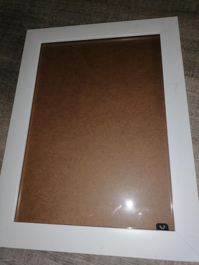 Foto kader wit, Moins de 50 cm, Enlèvement, Utilisé, Bois