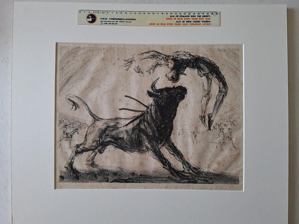 Cinq lithographies d'Otto Linnekogel « Bullfight », Antiquités & Art, Art | Lithographies & Sérigraphies, Enlèvement ou Envoi