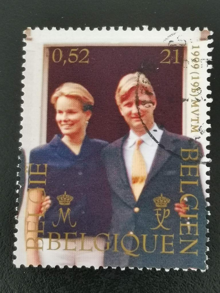 Belgie 1999 - Huwelijk Prins Filip en Mathilde - UIT BLOK, Ophalen of Verzenden, Gestempeld, Koninklijk huis