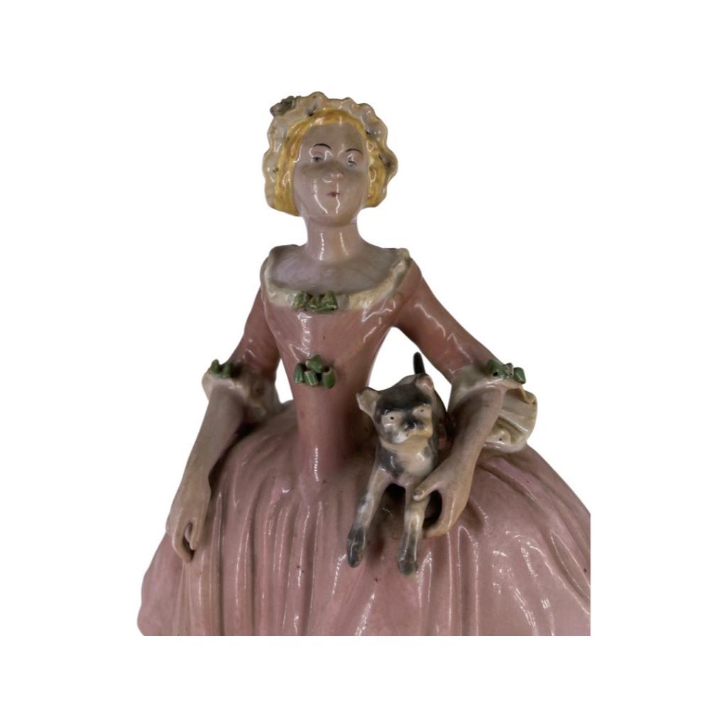 Dame met haar hond — Porcelaine de Paris 19e, Ophalen