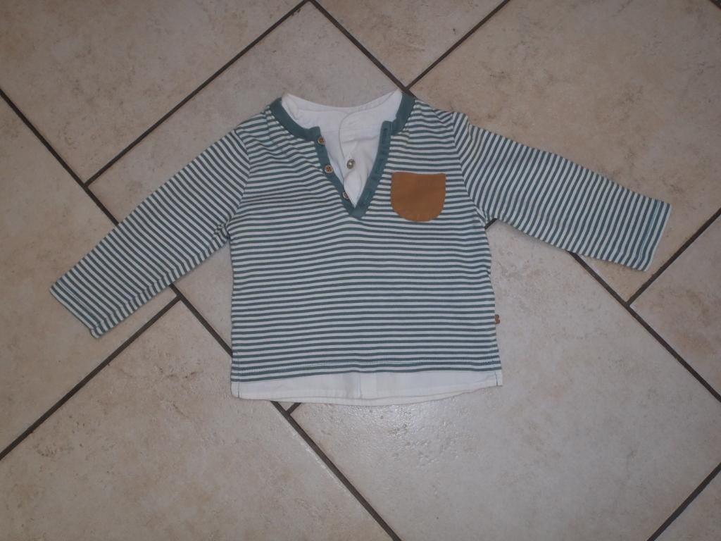 T-shirt met lange mouwen maat 74 - Obaïbi, Truitje of Vestje, Ophalen of Verzenden, Zo goed als nieuw, ObaÏbi