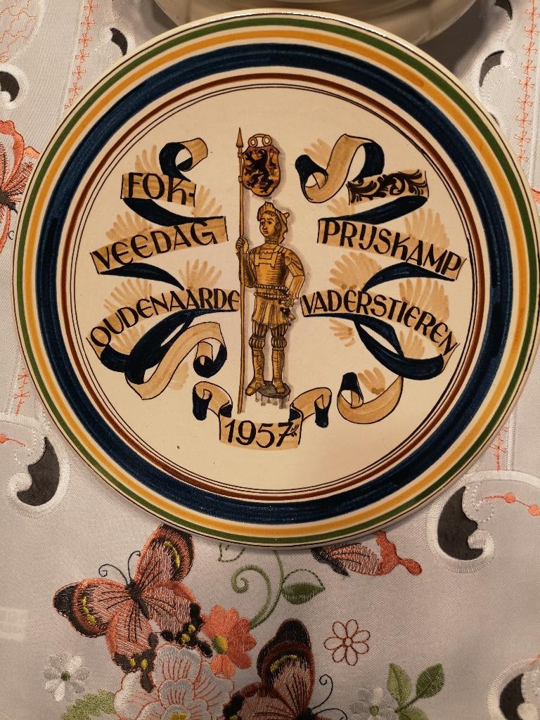 bord audenaarde fokveedag prijskamp VADERSTIEREN 1957, Ophalen of Verzenden