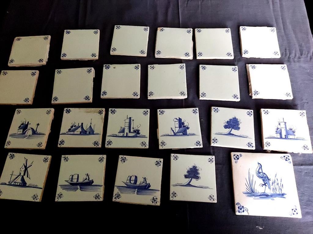 Lot tegels blauw wit, Antiek en Kunst, Ophalen