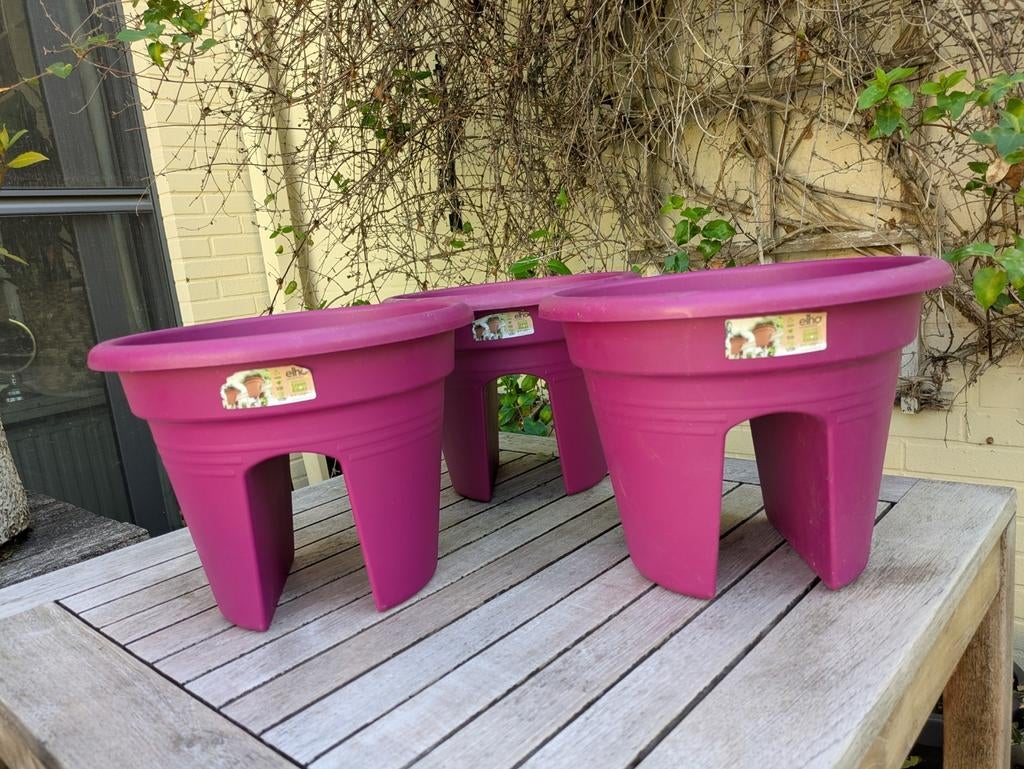 3 x Elho balkon bloempot / bloembak, Ophalen, Gebruikt, Balkon