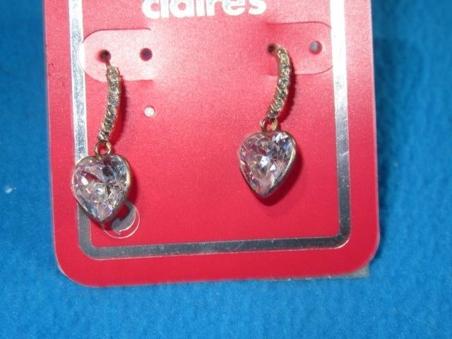 Oorbellen - Claire's - hartjes - glitter, Ophalen of Verzenden, Zo goed als nieuw