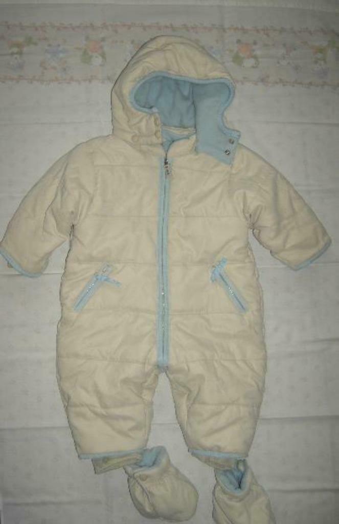 Lichtbeige skipak met afneembare kap - maat 68, Kinderen en Baby's, Babykleding | Maat 68, Ophalen of Verzenden, Gebruikt, Jongetje of Meisje