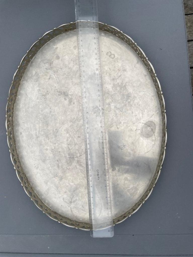 Verzilverd Dienblad METAWA HOLLAND 40 cm op 31 cm Ovaal, Ophalen of Verzenden, Gebruikt, Ovaal, Metaal