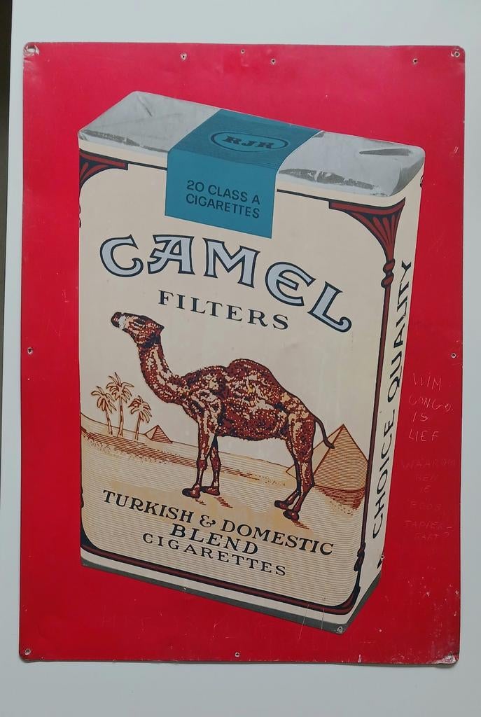 vintage USA CAMEL reclamebord 50 x 70 alu, Verzamelen, Merken en Reclamevoorwerpen, Ophalen, Gebruikt, Reclamebord