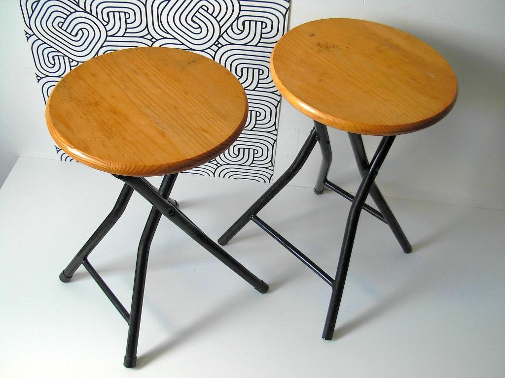 Industrial vintage design - 2 Stoere tabourets, Ophalen of Verzenden