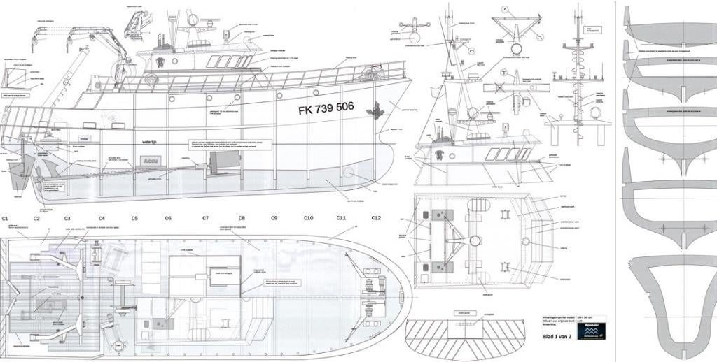 Plan de construction d'un chalutier à clôture, Envoi, Neuf
