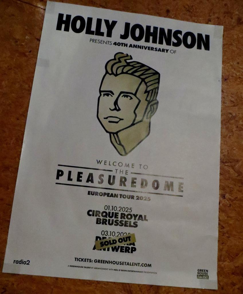 POSTER HOLLY JOHNSON TOUR 2025 - WELCOME TO THE PLEASUREDOME, Verzamelen, Muziek, Artiesten en Beroemdheden, Verzenden, Gebruikt