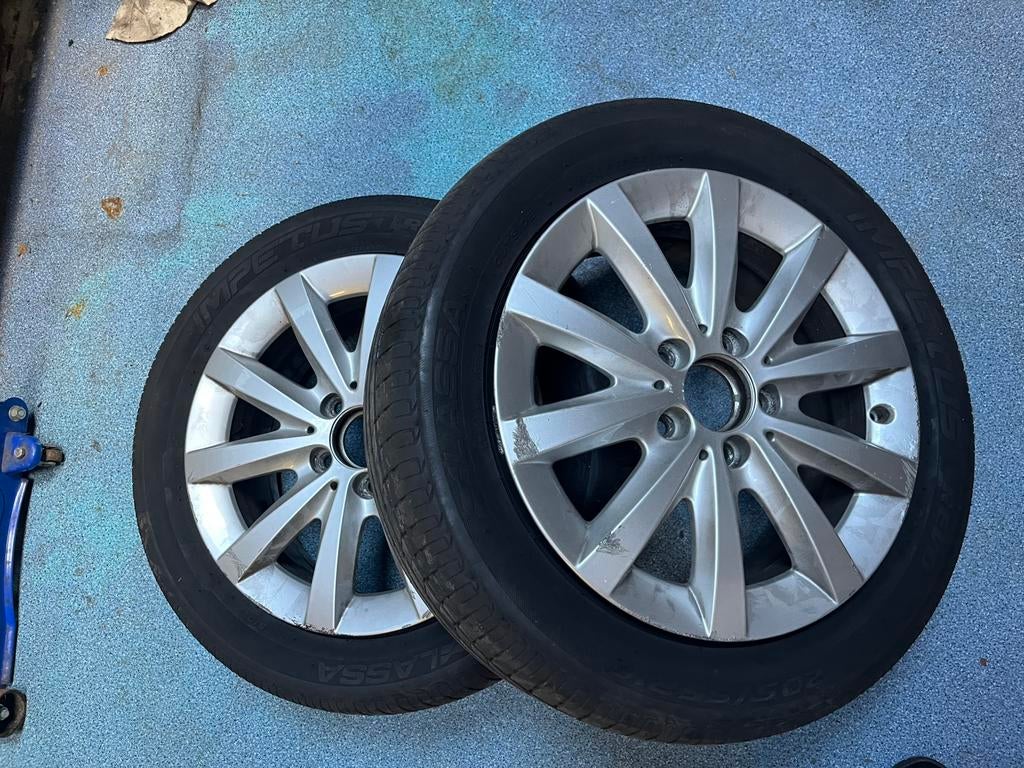 2 jantes avec pneus 16 pouce pour mercedes classe a et b, Pneus et Jantes, 16 pouces, Véhicule de tourisme, Pneus été