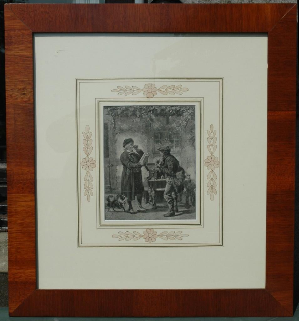 Gravure du XIXème siècle "Le Marchand de lunettes", Enlèvement