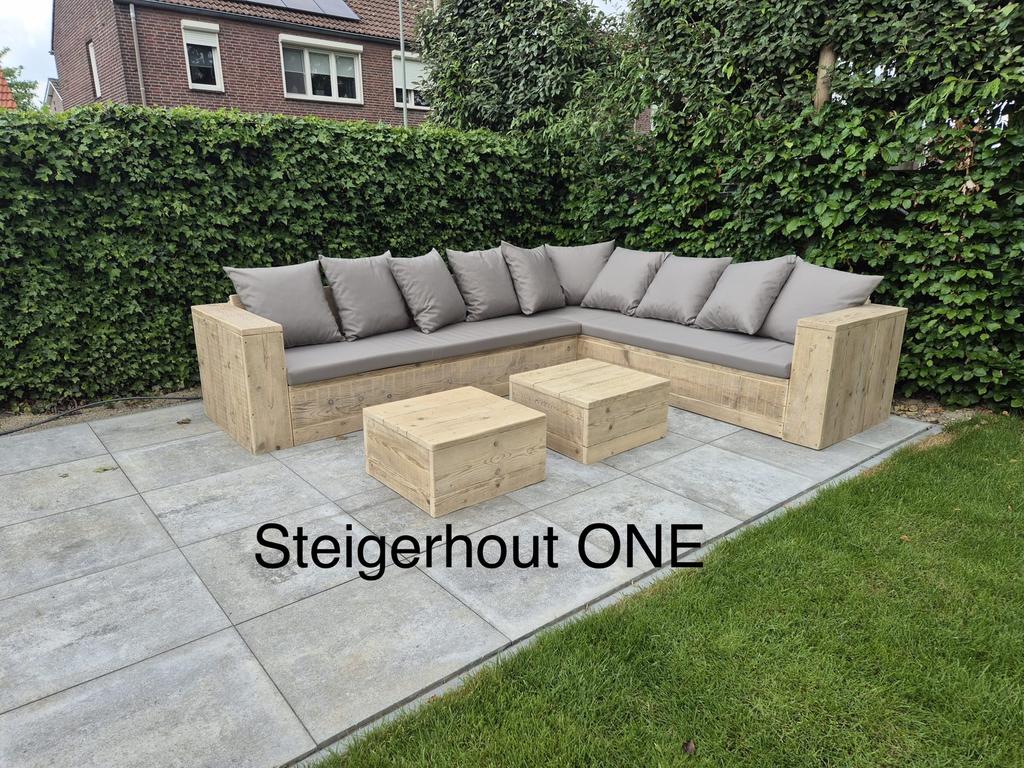 Steigerhout Tuinmeubelen Hoekbank Alle maten Actie, Tuin en Terras, Ophalen of Verzenden, Nieuw, Hout
