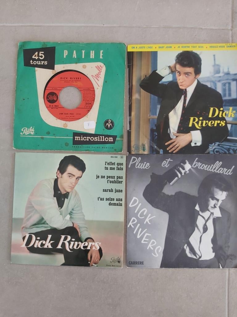 4 x 45T Dick Rivers, CD & DVD, Enlèvement ou Envoi, Utilisé, Pop