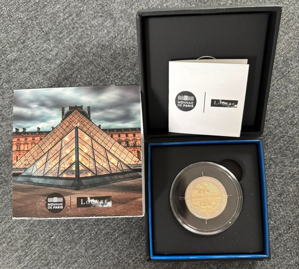 Bewijs BE 2€ Louvre Museum 2025, Ophalen of Verzenden