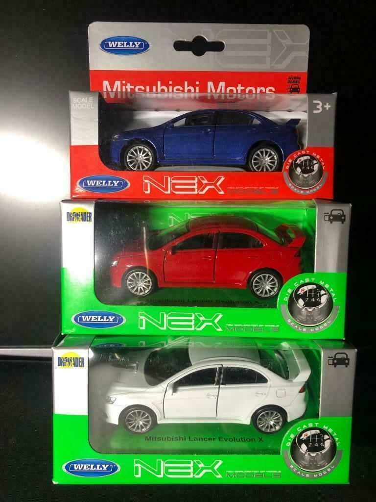 WELLY 3x Mitsubishi Series Lancer Evolution X, Ophalen of Verzenden, Nieuw, Auto