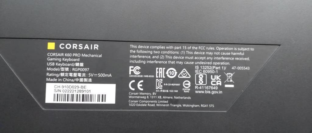 Corsair K60 PRO Gaming Keyboard, Gebruikt, Gaming toetsenbord, Azerty, Ophalen of Verzenden