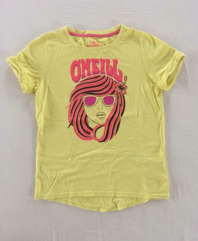 geel t-shirt O’Neill 152 print zonnebril meisje roze, Gebruikt, Oneill, Meisje, Ophalen of Verzenden
