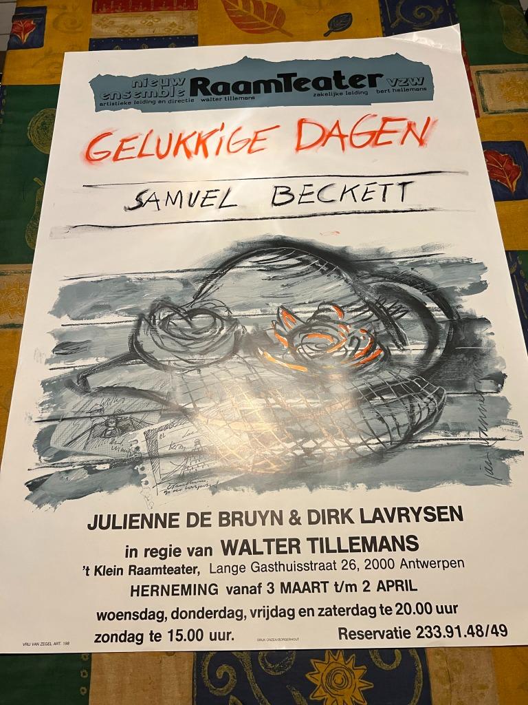Poster toneel Gelukkige dagen - Samuel Beckett, Rectangulaire vertical, Comme neuf, Affiche ou Poster pour porte ou plus grand