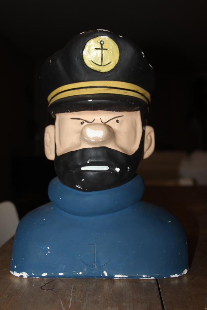 Gipsen buste „Captain Haddock” (Kuifje), Verzenden, Kuifje, Gebruikt, Beeldje of Figuurtje