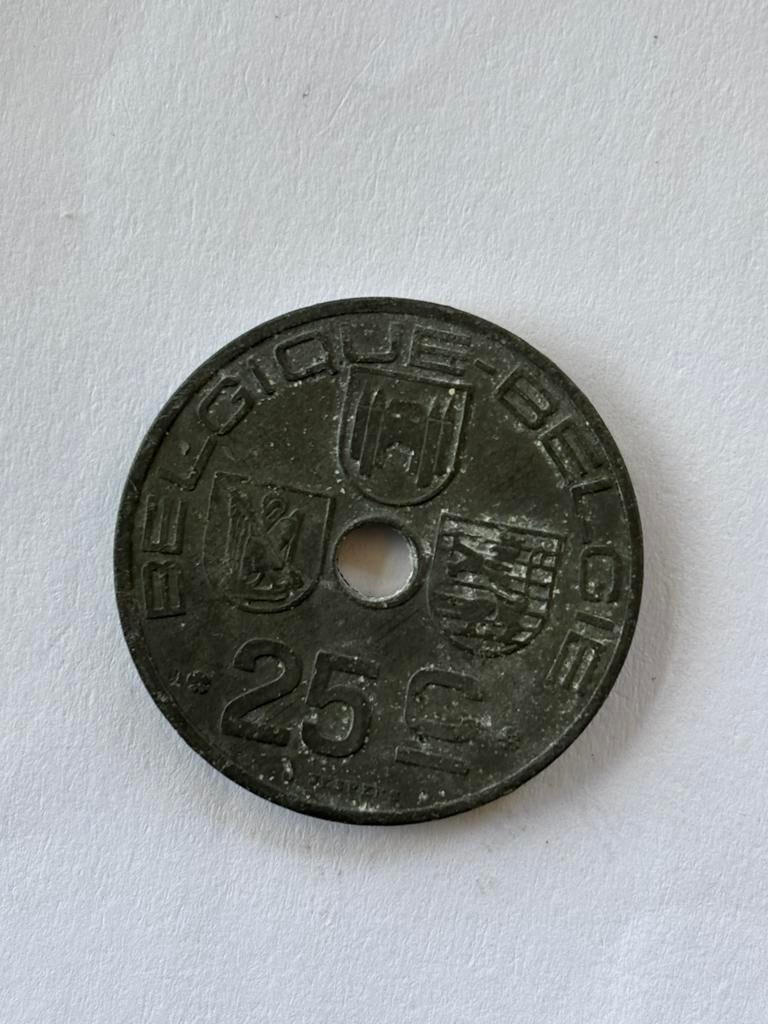 3 muntstukken 25 Belgische centimes (Leopold III), Ophalen of Verzenden