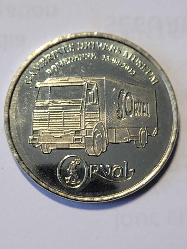 MEDAILLE OFFICIELLE ORVAL CAMION DE BRASSERIE, Ophalen of Verzenden, Nieuw, Reclamebord, Plaat of Schild