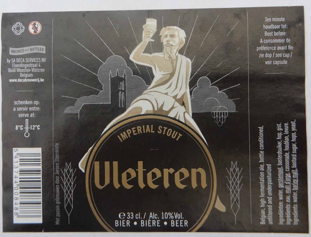 Étiquette de bière Vleteren Stout Br. AS DECA Services (9f2), Envoi, Utilisé