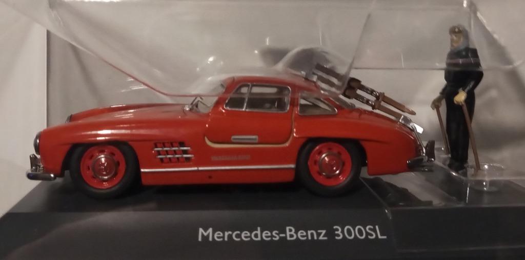 Merc Benz 300 SL met ski’s en skiër, Schuco, nieuw, Enlèvement ou Envoi, Neuf, Voiture, Schuco