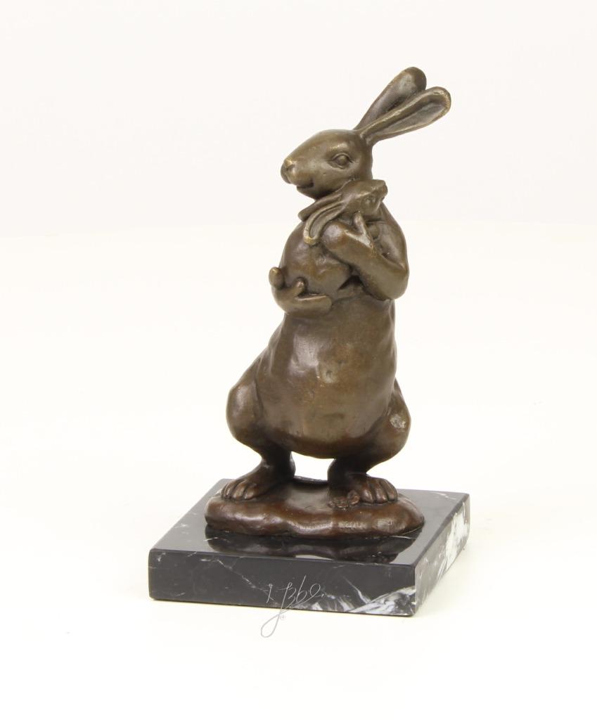 Bronzen Beeld van een konijn met jong GRATIS LEVERING, Antiek en Kunst, Verzenden, Brons