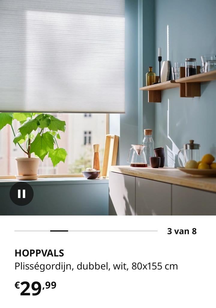 Hoppvals ikea gordijn 3 stuks, Ophalen, Wit