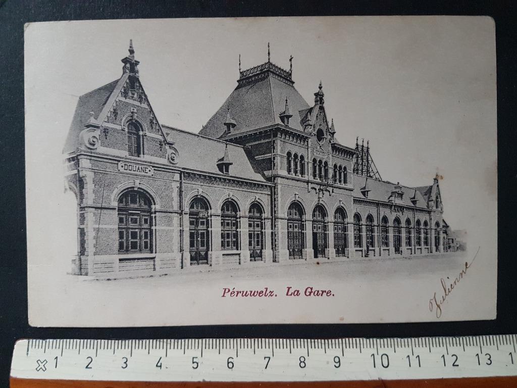 Postkaart Péruwelz La Gare Station, Verzamelen, Postkaarten | België, Ophalen of Verzenden, Voor 1920, Gelopen, Henegouwen