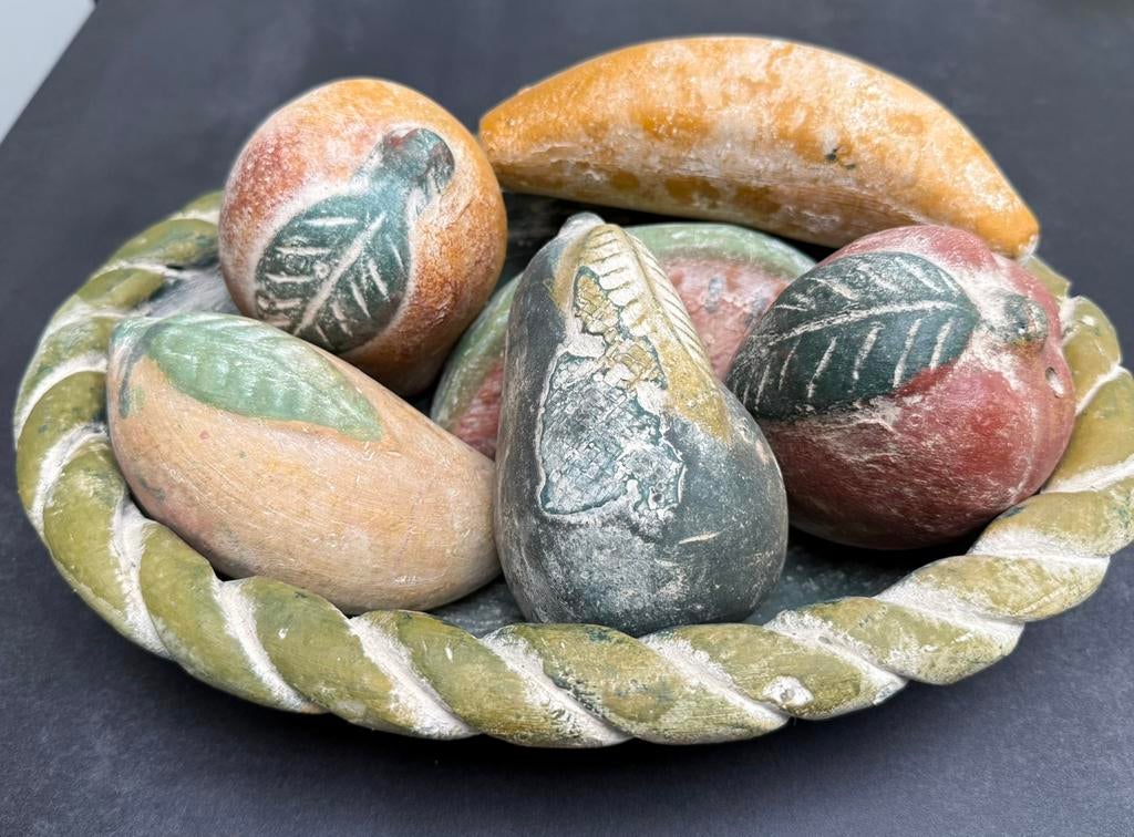 Vintage Mexicaanse kleiaardewerk fruitschaalset, Enlèvement